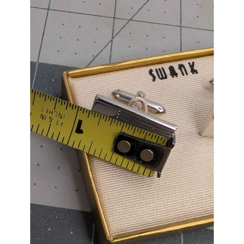 Swank Cuff‎ Links Rectangle Silver Tone Cufflinks